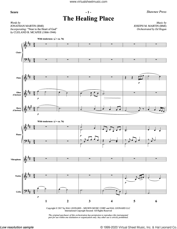 The Healing Place (COMPLETE) sheet music for orchestra/band by Joseph M. Martin, Jonathan Martin and Jonathan Martin & Joseph M. Martin, intermediate skill level
