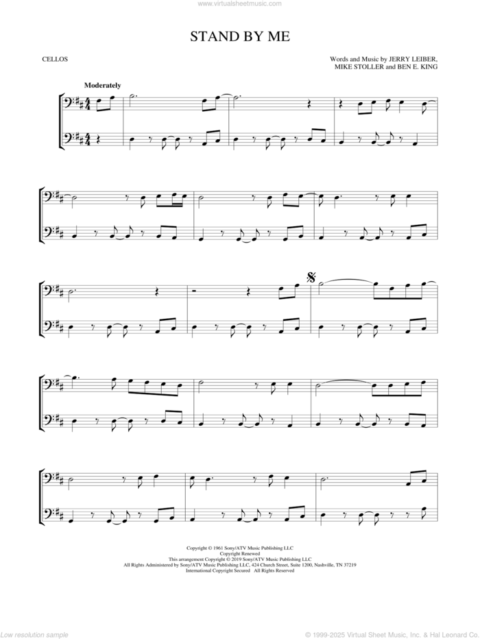 Stand By Me sheet music for two cellos (duet, duets) by Ben E. King, Jerry Leiber and Mike Stoller, intermediate skill level