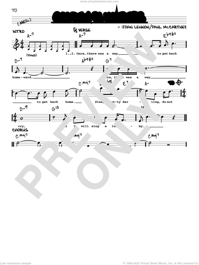 Golden Slumbers [Jazz version] sheet music for voice and other instruments (real book with lyrics) by The Beatles, John Lennon and Paul McCartney, intermediate skill level