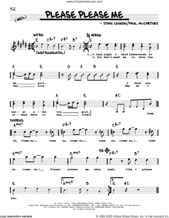 Please Please Me [Jazz version] sheet music for voice and other instruments (real book with lyrics) by The Beatles, John Lennon and Paul McCartney, intermediate skill level