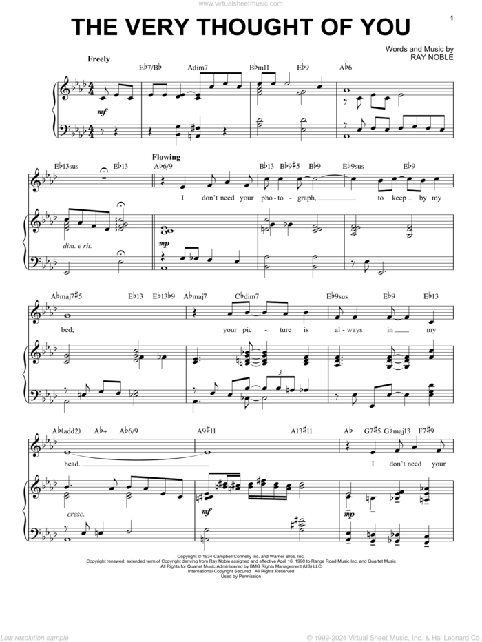 The Very Thought Of You [Jazz version] (arr. Brent Edstrom) sheet music for voice and piano (High Voice) by Ray Noble and Brent Edstrom, intermediate skill level