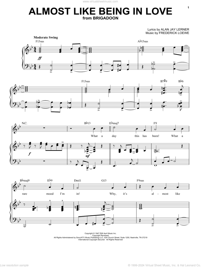 Almost Like Being In Love [Jazz version] (arr. Brent Edstrom) sheet music for voice and piano (High Voice) by Alan Jay Lerner, Brent Edstrom, Frederick Loewe and Lerner & Loewe, intermediate skill level