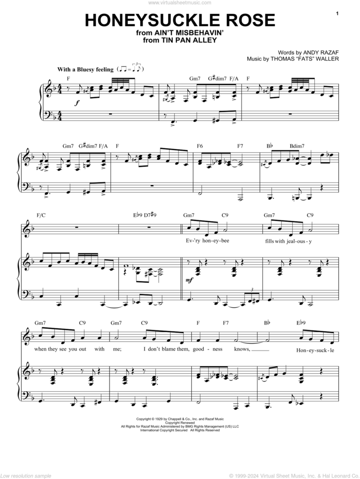 Honeysuckle Rose [Jazz version] (arr. Brent Edstrom) sheet music for ...