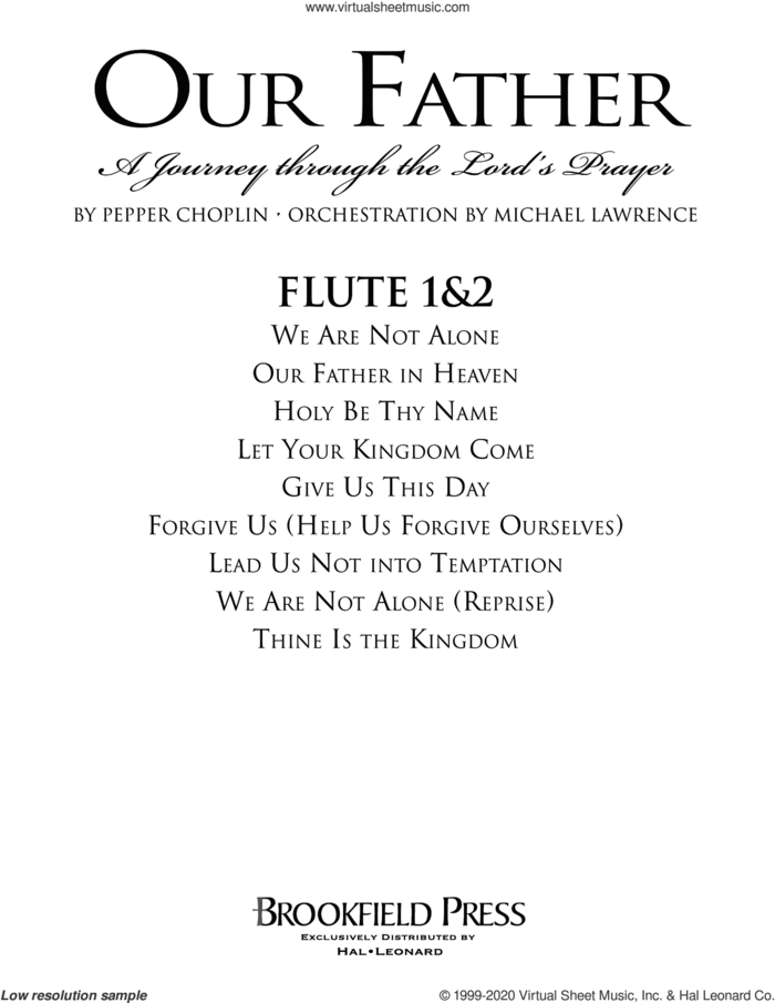 Our Father, a journey through the lord's prayer sheet music for orchestra/band (flute 1 and 2) by Pepper Choplin, intermediate skill level