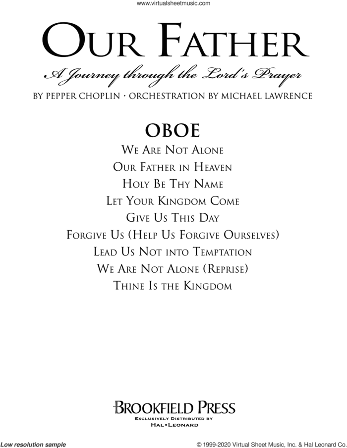Our Father, a journey through the lord's prayer sheet music for orchestra/band (oboe) by Pepper Choplin, intermediate skill level