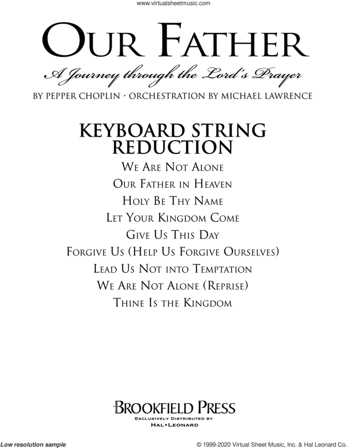 Our Father, a journey through the lord's prayer sheet music for orchestra/band (keyboard string reduction) by Pepper Choplin, intermediate skill level