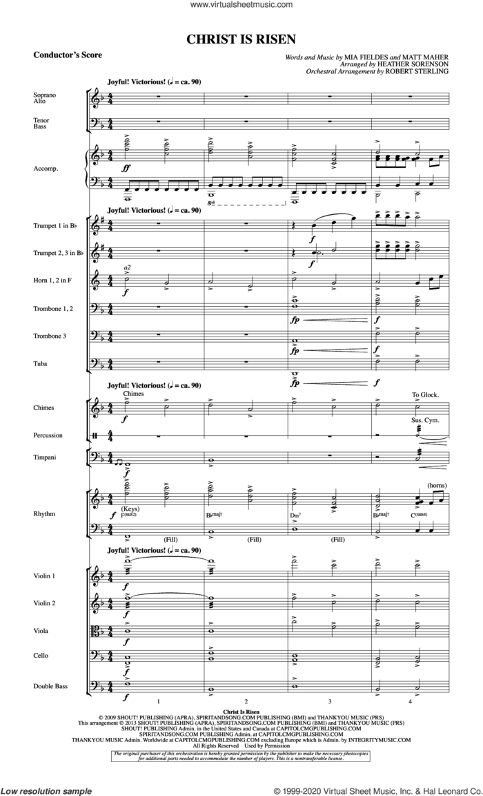 Christ Is Risen (from 'The Beautiful Christ') (COMPLETE) sheet music for orchestra/band by Heather Sorenson, intermediate skill level