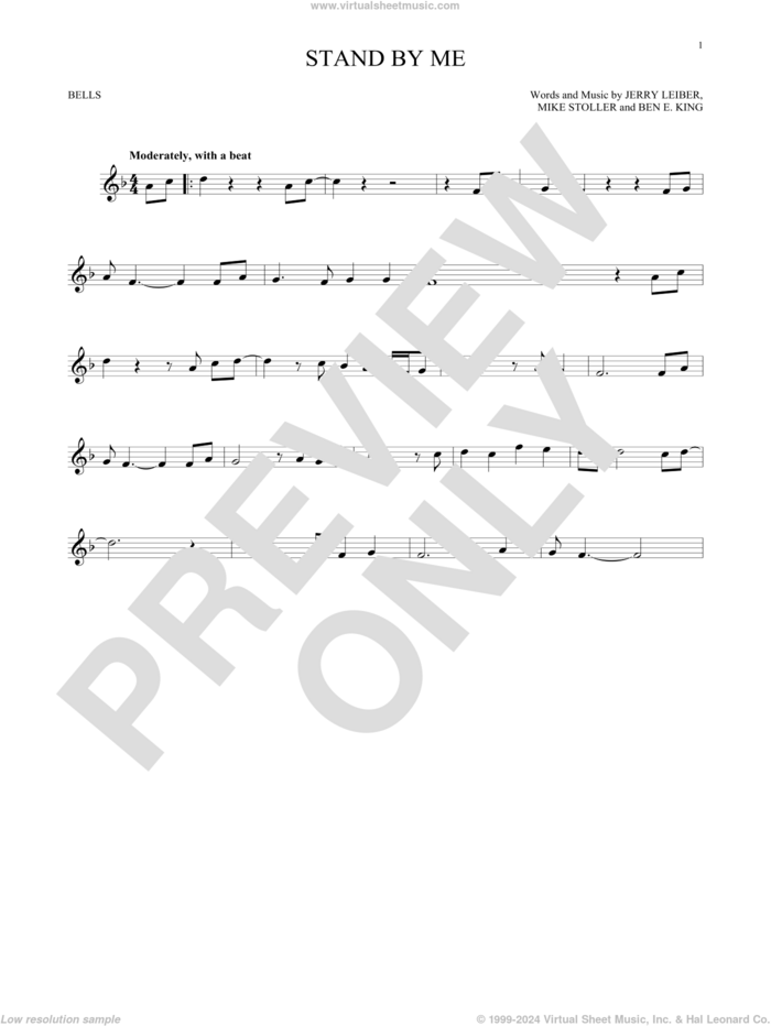 Stand By Me sheet music for Hand Bells Solo (bell solo) by Ben E. King, Jerry Leiber and Mike Stoller, intermediate Hand Bells Solo (bell)