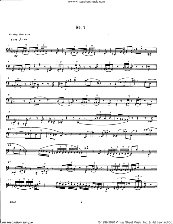 Unaccompanied Solos For Bass Trombone, Volume 5 sheet music for bass trombone solo by Tommy Pederson, classical score, intermediate skill level