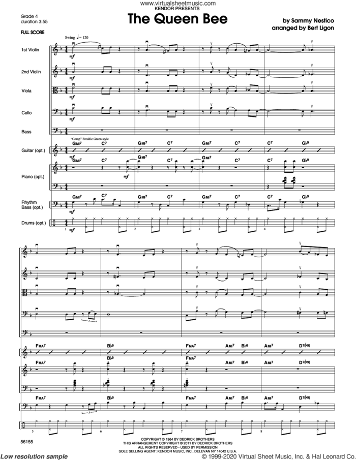 The Queen Bee (COMPLETE) sheet music for orchestra by Sammy Nestico, classical score, intermediate skill level