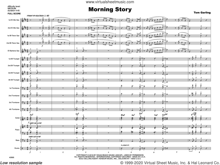 Morning Story (COMPLETE) sheet music for jazz band by Tom Garling, intermediate skill level