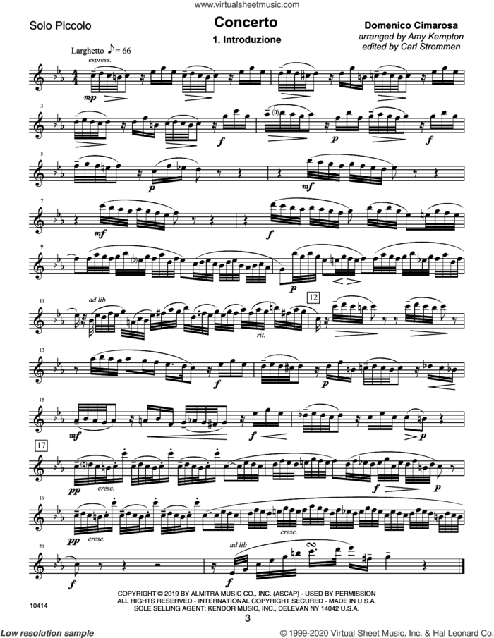 Piccolo Master Repertoire (complete set of parts) sheet music for piccolo and piano by Amy Kempton, classical score, intermediate skill level