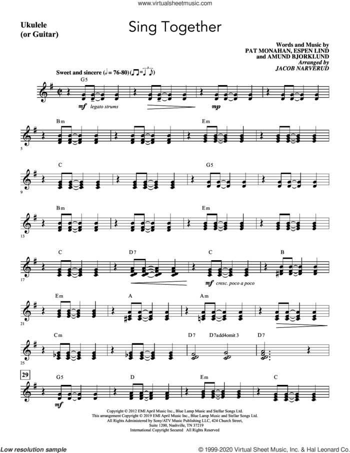 Sing Together (arr. Jacob Narverud) (complete set of parts) sheet music for orchestra/band by Train, Amund Bjorklund, Espen Lind, Jacob Narverud and Pat Monahan, intermediate skill level