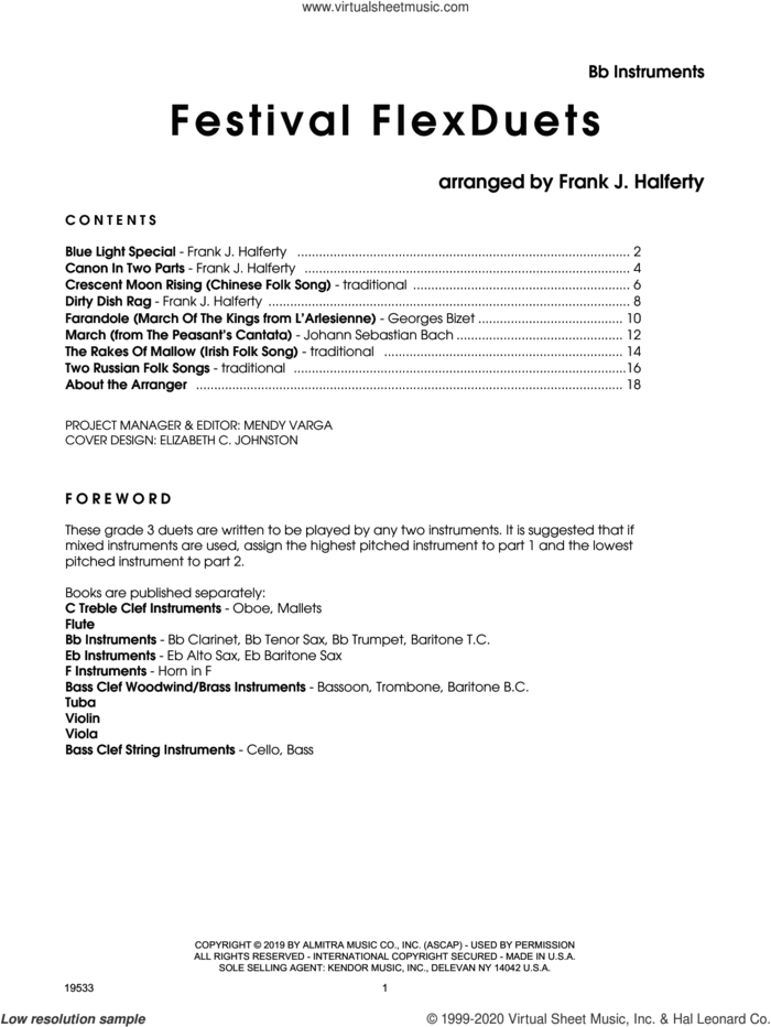 Festival FlexDuets - Bb Instruments sheet music for two trumpets or clarinets by Frank J. Halferty, classical score, intermediate skill level