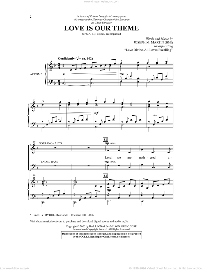 Love Is Our Theme sheet music for choir (SATB: soprano, alto, tenor, bass) by Joseph M. Martin, intermediate skill level