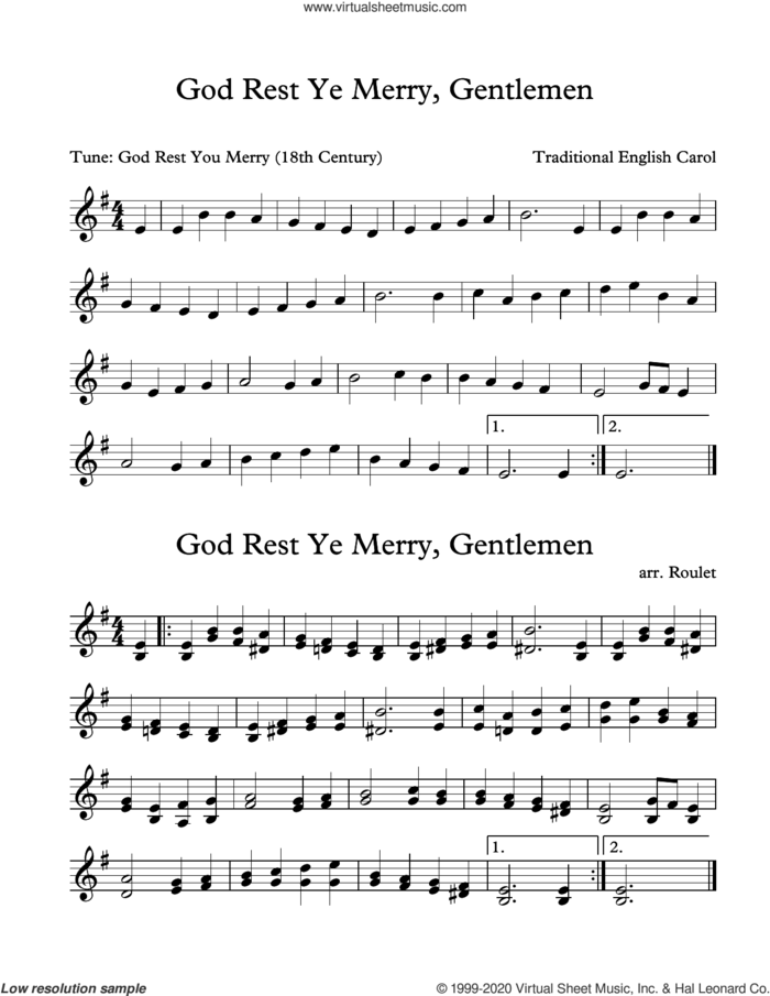 God Rest Ye Merry Gentlemen (arr. Patrick Roulet) sheet music for Marimba Solo  and Patrick Roulet, intermediate skill level