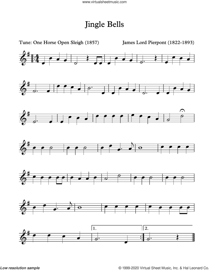 Jingle Bells (arr. Patrick Roulet) sheet music for Marimba Solo by James Pierpont and Patrick Roulet, intermediate skill level