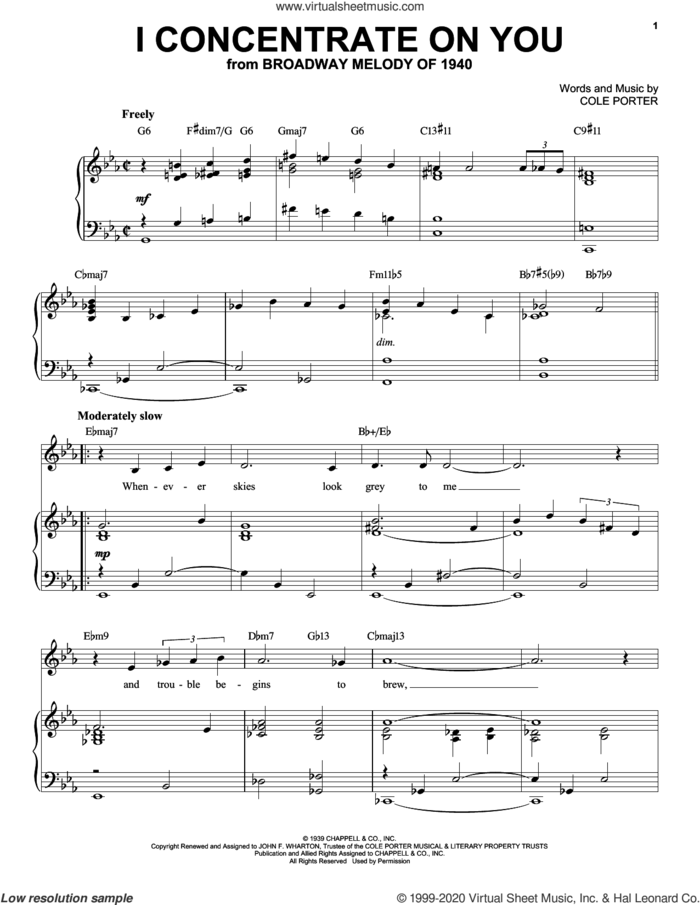 I Concentrate On You [Jazz version] (from Broadway Melody Of 1940) (arr. Brent Edstrom) sheet music for voice and piano by Cole Porter and Brent Edstrom, intermediate skill level