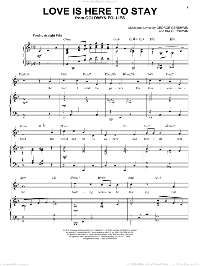 Love Is Here To Stay [Jazz version] (arr. Brent Edstrom) sheet music for voice and piano (High Voice) by George Gershwin and Ira Gershwin, intermediate skill level