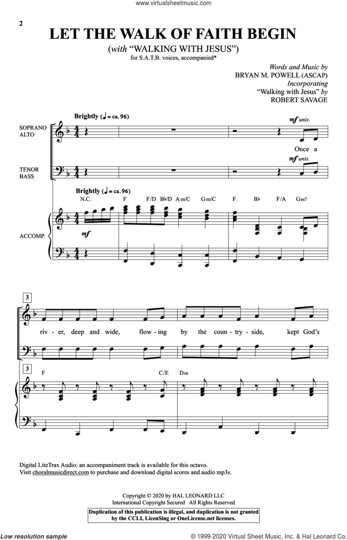 Let The Walk Of Faith Begin (with 'Walking With Jesus') sheet music for choir (SATB: soprano, alto, tenor, bass) by Bryan Powell, intermediate skill level