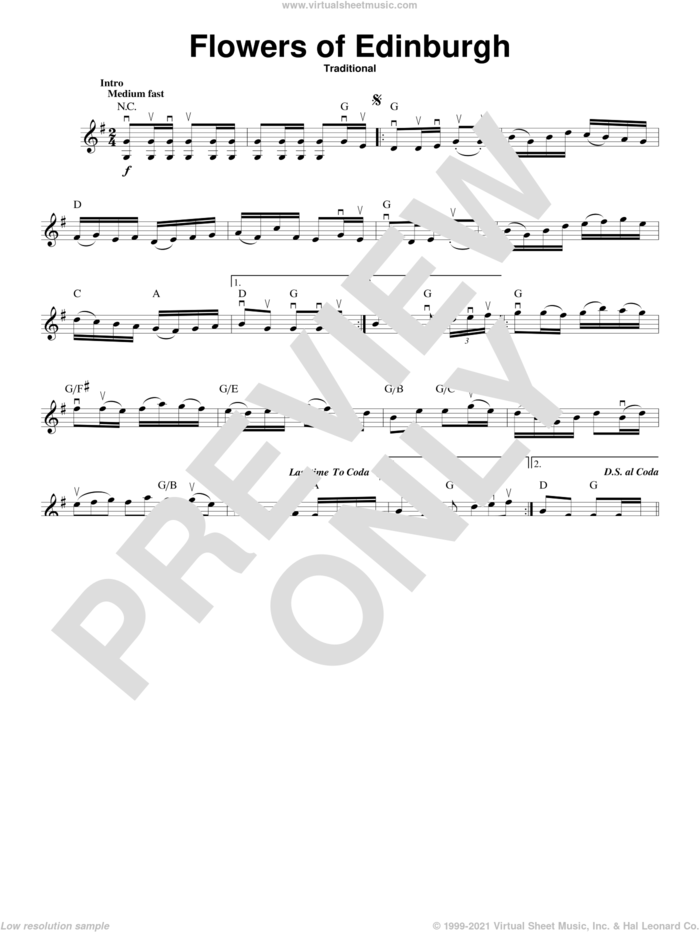 Flowers Of Edinburgh sheet music for violin solo, intermediate skill level