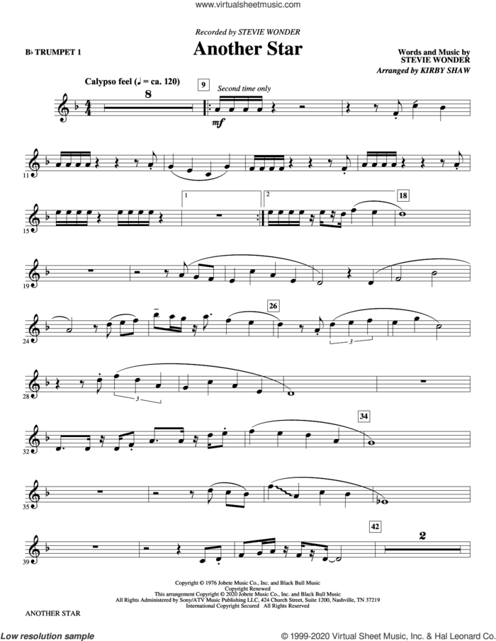 Another Star (arr. Kirby Shaw) (complete set of parts) sheet music for orchestra/band by Kirby Shaw and Stevie Wonder, intermediate skill level