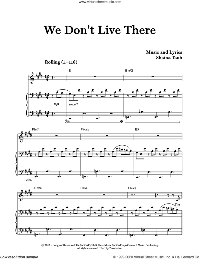 We Don't Live There Anymore sheet music for voice and piano by Shaina Taub, intermediate skill level