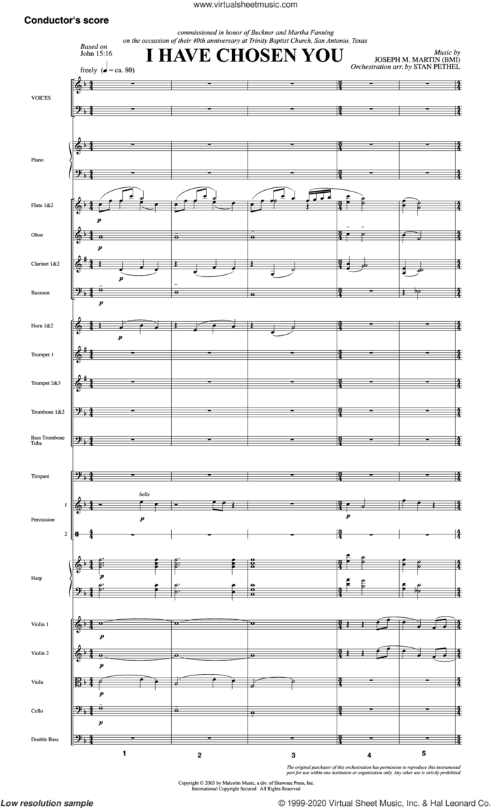 I Have Chosen You (COMPLETE) sheet music for orchestra/band by Joseph M. Martin and John 15:16, intermediate skill level