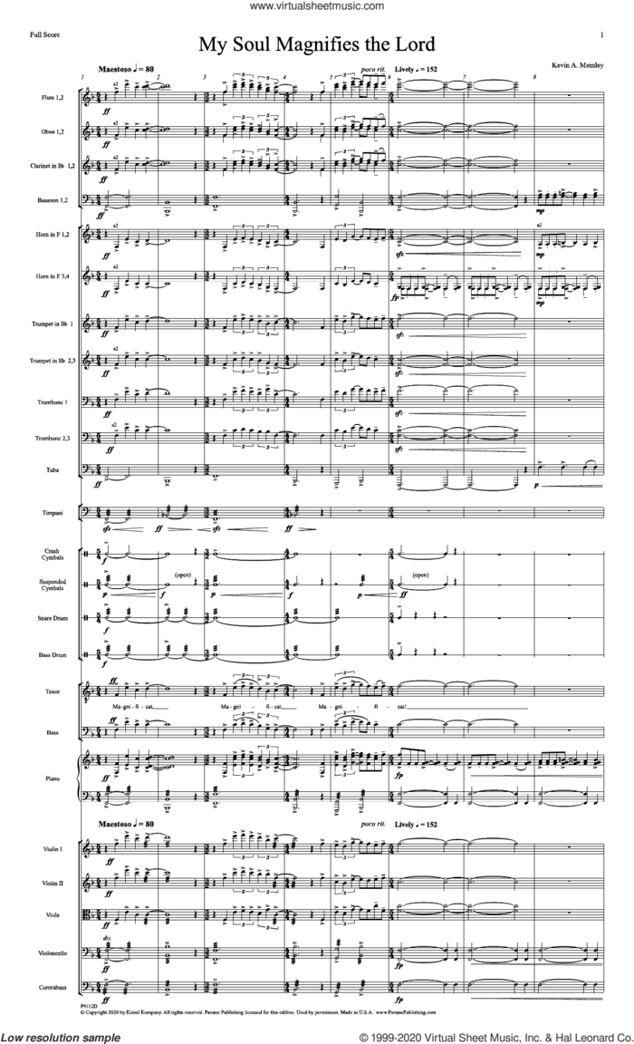 My Soul Magnifies the Lord (Full Orchestra) (COMPLETE) sheet music for orchestra/band by Kevin A. Memley, intermediate skill level