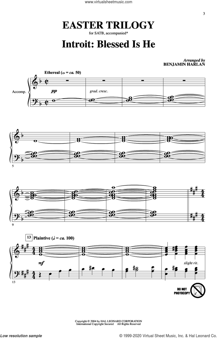 Easter Trilogy: A Cantata in Three Suites sheet music for choir (SATB: soprano, alto, tenor, bass) by Benjamin Harlan, intermediate skill level