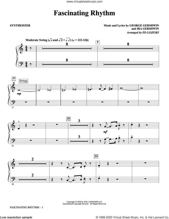 Fascinating Rhythm (from Lady Be Good) (arr. Ed Lojeski) (complete set of parts) sheet music for orchestra/band by George Gershwin, Ed Lojeski, George Gershwin & Ira Gershwin and Ira Gershwin, intermediate skill level