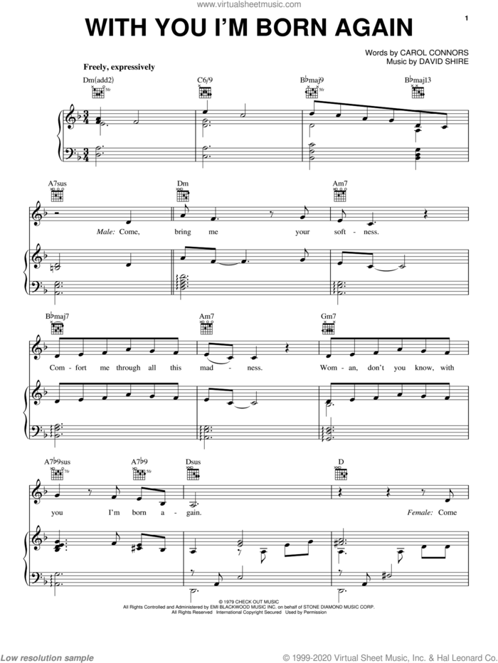 With You I'm Born Again sheet music for voice, piano or guitar by Billy Preston, Syreeta, Carol Connors and David Shire, intermediate skill level