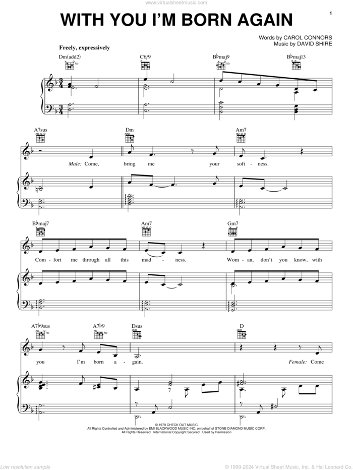 With You I'm Born Again sheet music for voice, piano or guitar by Billy Preston, Syreeta, Carol Connors and David Shire, intermediate skill level