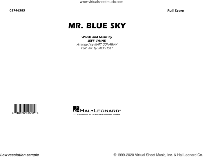 Mr. Blue Sky (arr. Matt Conaway) (COMPLETE) sheet music for marching band by Matt Conaway, Electric Light Orchestra, Jack Holt and Jeff Lynne, intermediate skill level