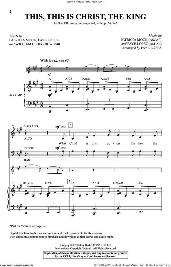 This, This Is Christ The King (arr. Faye Lopez) sheet music for choir (SATB: soprano, alto, tenor, bass) by Patricia Mock, Faye Lopez and Patricia Mock and Faye Lopez, intermediate skill level