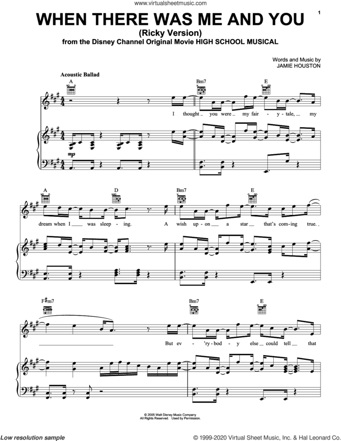 When There Was Me And You (from High School Musical: The Musical: The Series) sheet music for voice, piano or guitar by Joshua Bassett and Jamie Houston, intermediate skill level