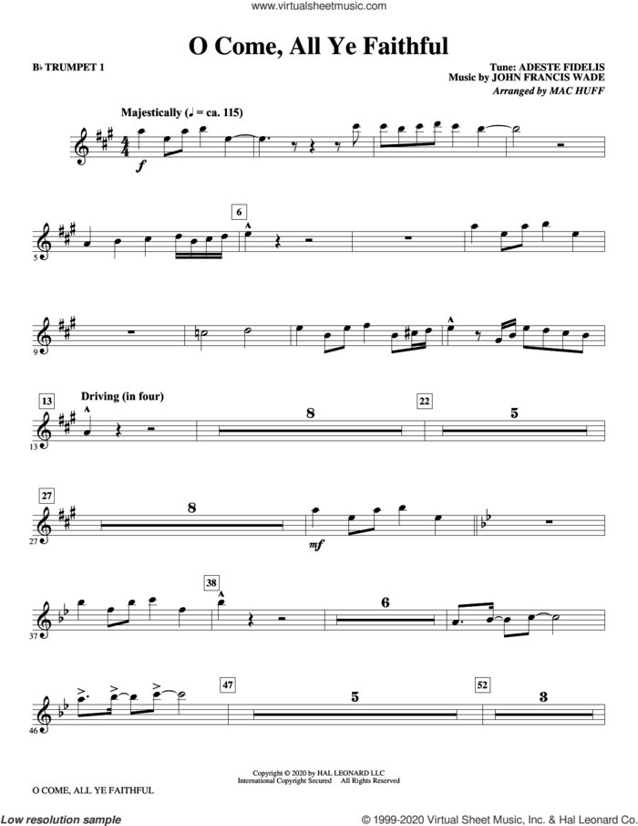 O Come, All Ye Faithful (arr. Mac Huff) (complete set of parts) sheet music for orchestra/band by John Francis Wade and Mac Huff, intermediate skill level