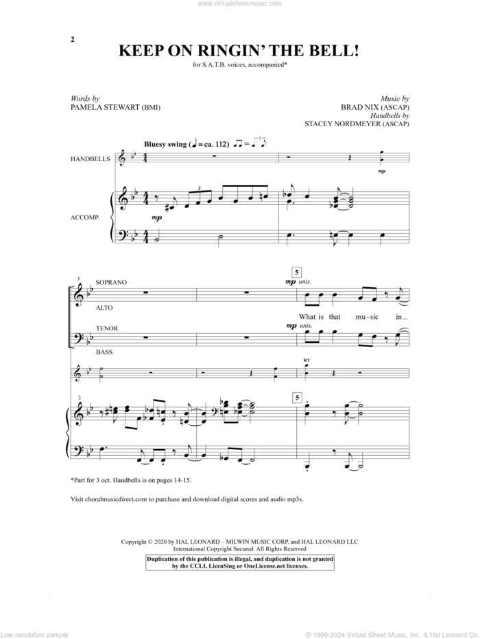 Keep On Ringin' The Bell! sheet music for choir (SATB: soprano, alto, tenor, bass) by Brad Nix, Pamela Stewart and Pamela Stewart and Brad Nix, intermediate skill level