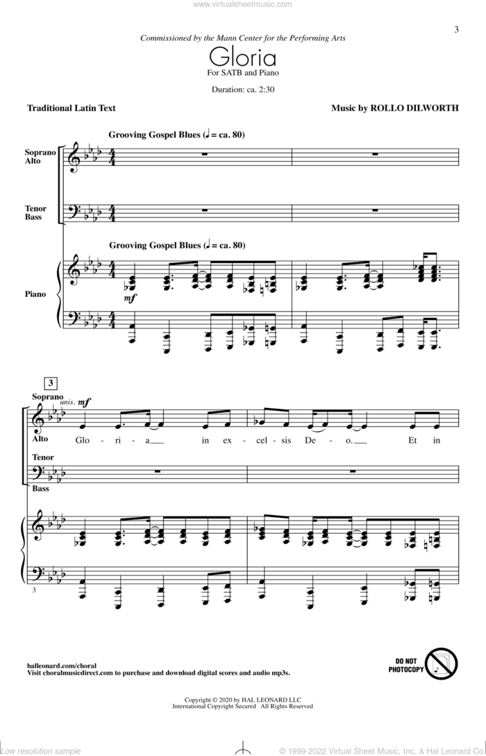 Gloria sheet music for choir (SATB: soprano, alto, tenor, bass) by Rollo Dilworth and Miscellaneous, intermediate skill level