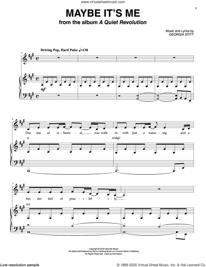 Maybe It's Me sheet music for voice and piano by Georgia Stitt, intermediate skill level