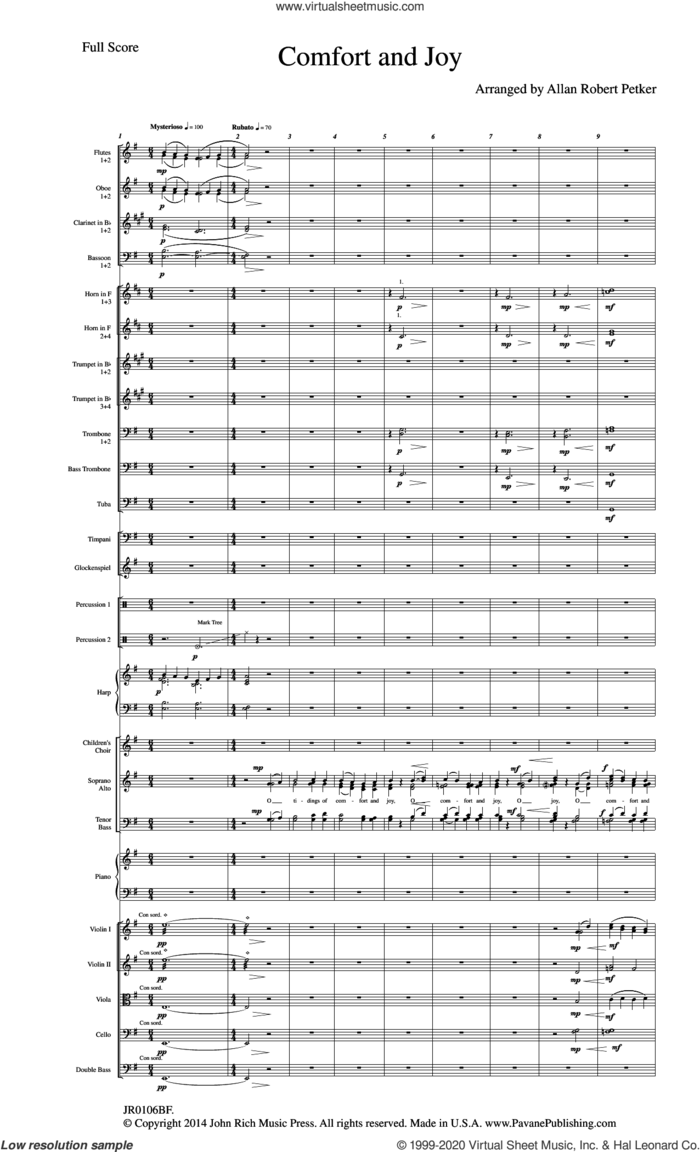 Comfort And Joy (Full Orchestration) (COMPLETE) sheet music for orchestra/band by Allan Robert Petker, intermediate skill level