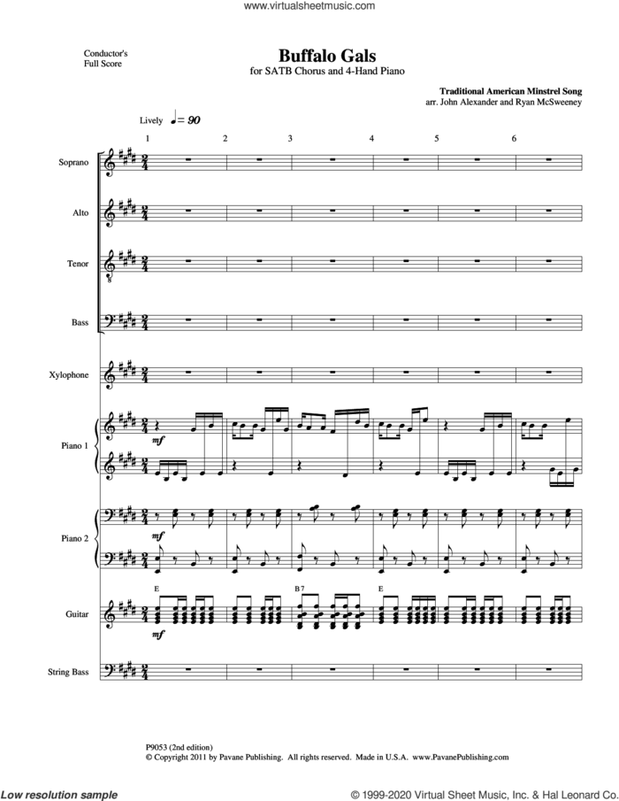 Buffalo Gals (COMPLETE) sheet music for orchestra/band by John Alexander and Ryan McSweeney, John Alexander and Ryan McSweeney, intermediate skill level