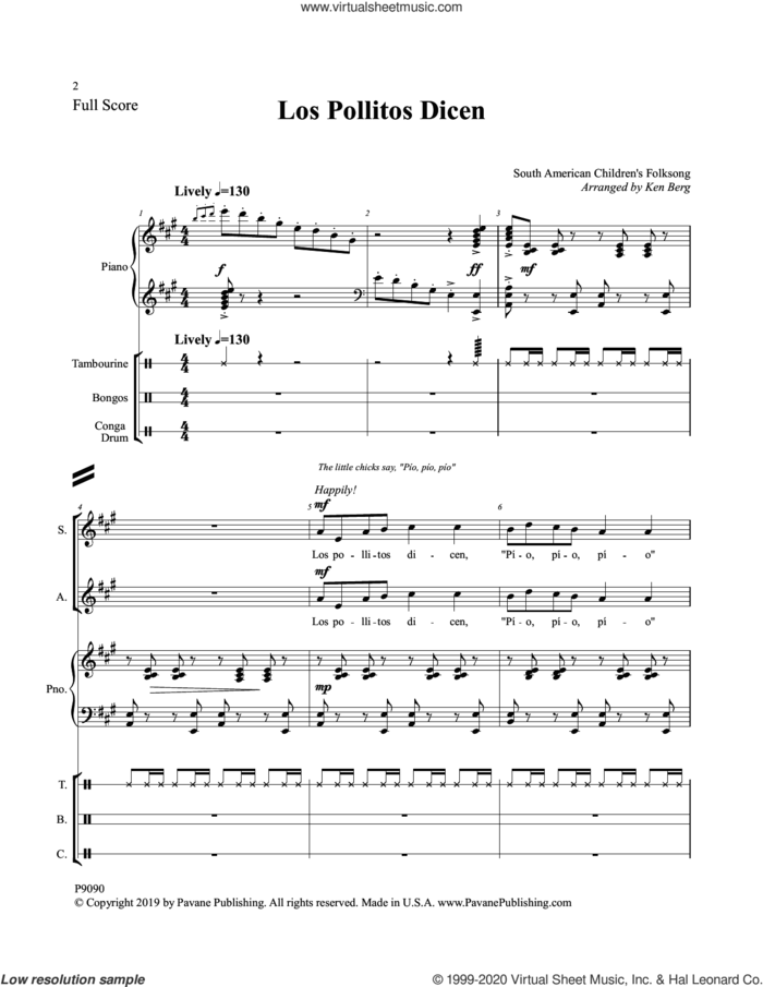 Los Pollitos Dicen (COMPLETE) sheet music for orchestra/band by Ken Berg, intermediate skill level