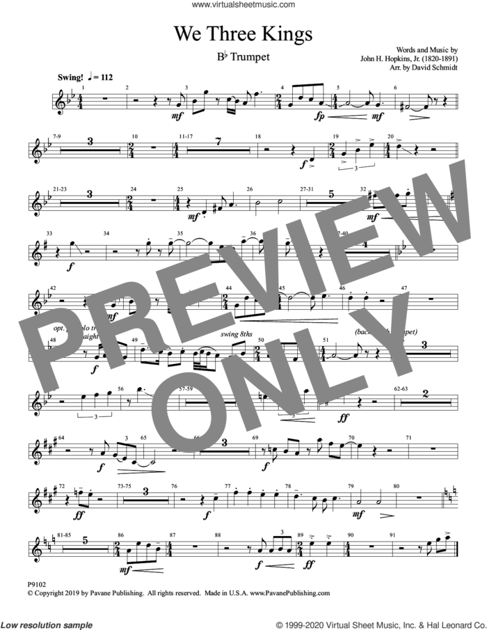 We Three Kings (complete set of parts) sheet music for orchestra/band by David Schmidt and John H. Hopkins, Jr., intermediate skill level