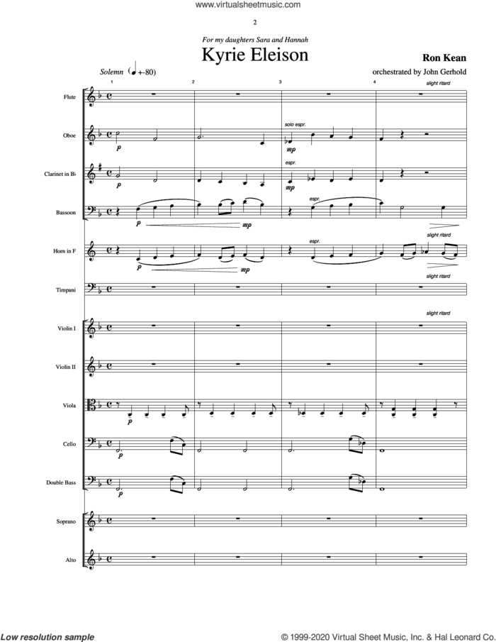 American Mass (Full Orchestra) (SSA Score) (arr. John Gerhold) sheet music for orchestra/band (full score) by Ron Kean and John Gerhold, intermediate skill level