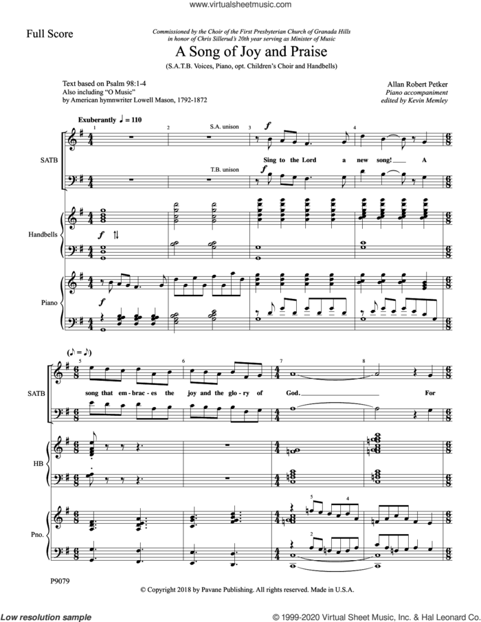 A Song of Joy and Praise (COMPLETE) sheet music for orchestra/band by Allan Petker, intermediate skill level