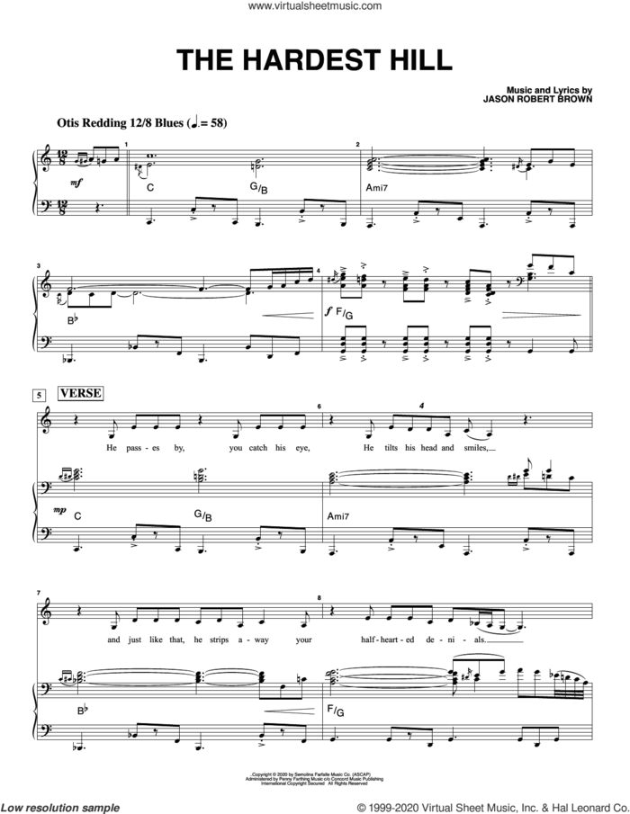 The Hardest Hill sheet music for voice and piano by Shoshana Bean and Jason Robert Brown, intermediate skill level