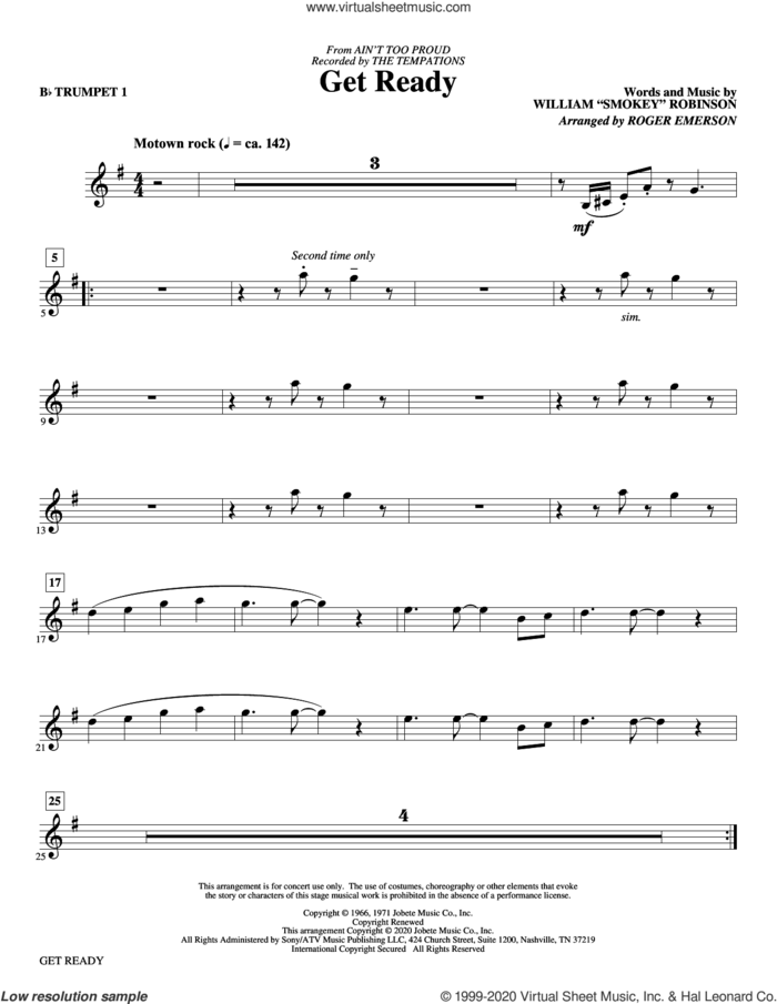 Get Ready (from Ain't Too Proud) (arr. Roger Emerson) (complete set of parts) sheet music for orchestra/band by Roger Emerson and The Temptations, intermediate skill level