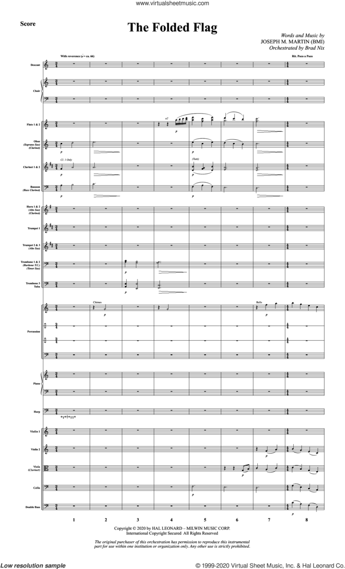 The Folded Flag (COMPLETE) sheet music for orchestra/band by Joseph M. Martin, intermediate skill level