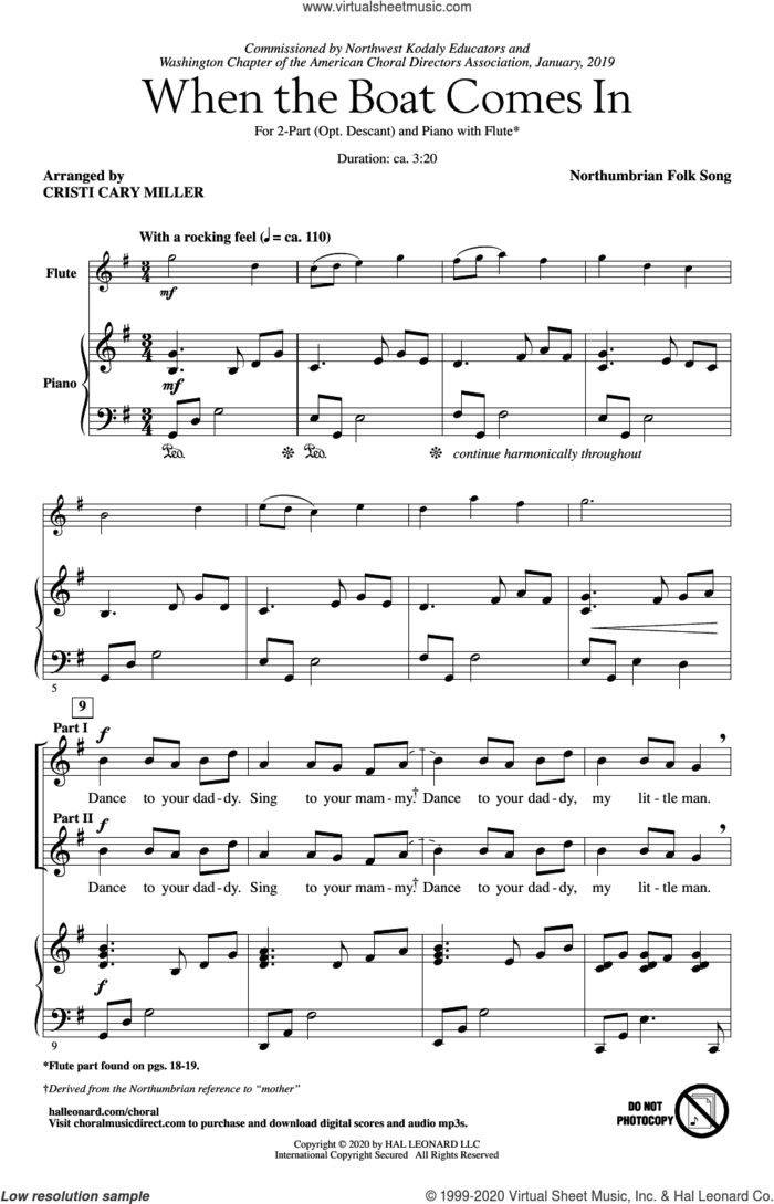 When The Boat Comes In (arr. Cristi Cary Miller) sheet music for choir (2-Part) by Northumbrian Folk Song and Cristi Cary Miller, intermediate duet